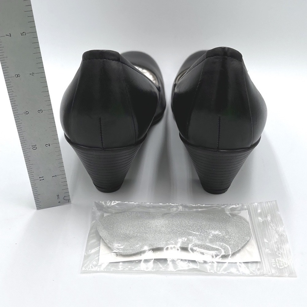 ECCO Touch 50 Black Leather Pumps Round Toe Block Heels Shoes Size 39 8-8.5 - Picture 9 of 9